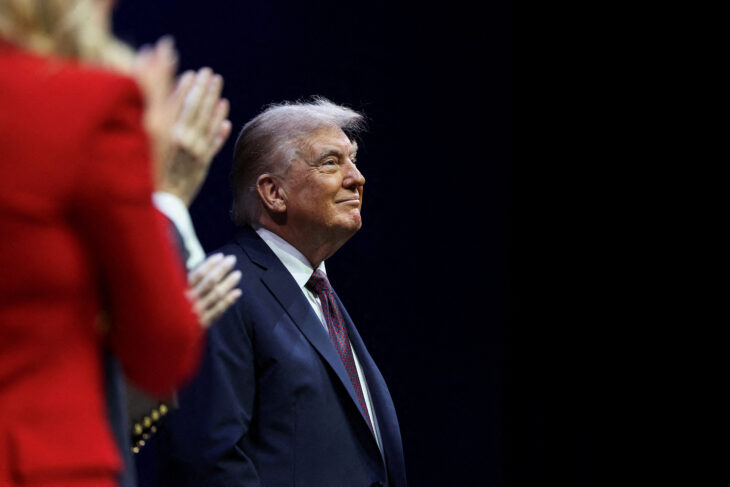 U.S. President Trump delivers remarks to the White House Religious Liberty Commission, in Washington, D.C.
