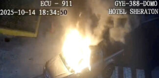 Panică în Guayaquil: o mașină a explodat în fața unui centru comercial din Ecuador