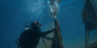 Scafandrii greci ridică plase fantomă care distrug viața marină în Marea Egee