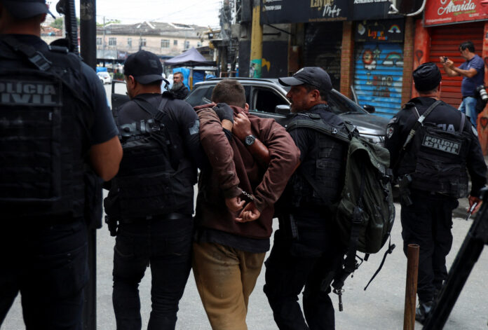 Police operation against drug trafficking at the favela do Penha in Rio de Janeiro