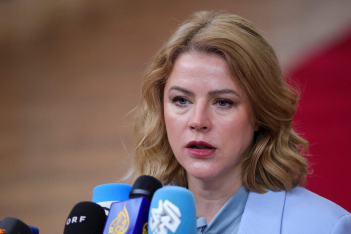 FILE PHOTO: Latvia's prime minister, Evika Silina, is seen in Brussels