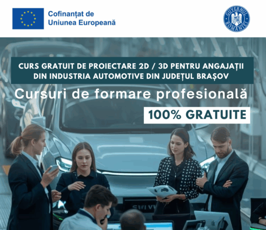 Curs Gratuit de Proiectare 2D / 3D pentru angajații din industria automotive din județul Brașov