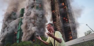Fotografia care a devenit simbolul incendiului mortal din Hong Kong