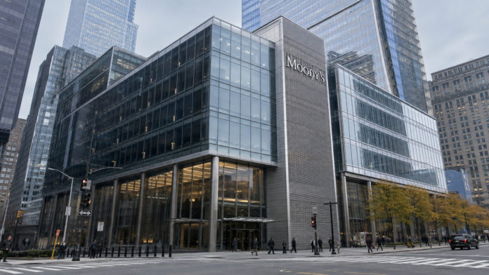 Cladirea Moody's realizata cu AI